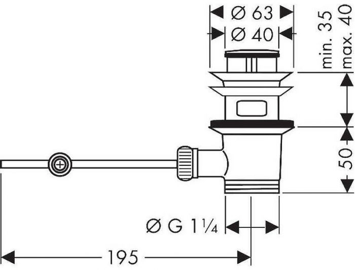 Донный клапан Hansgrohe 94139000 Хром
