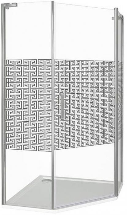 Душевой уголок Good Door Fantasy PNT-100-F-CH 100x100 профиль Хром стекло прозрачное с рисунком