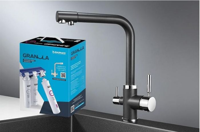 Смеситель для кухни Granula 2015 с фильтром цвет Черный