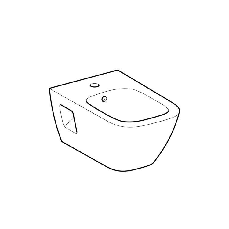 Биде подвесное Geberit Renova Plan Square, глубина 54 см