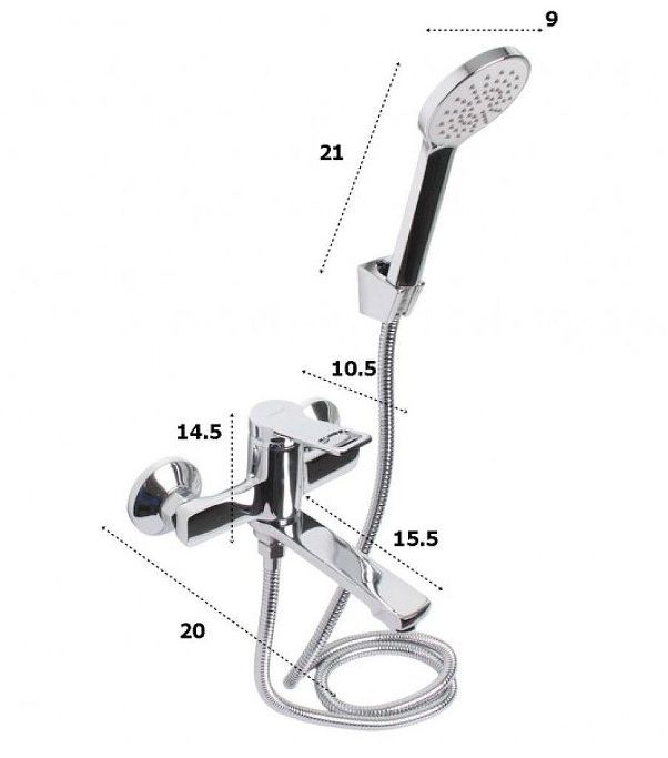 Смеситель для ванны Wisent W30105 цвет Хром