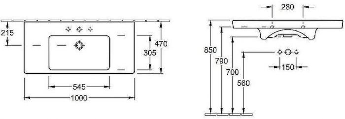 Раковина Villeroy&Boch Subway 2.0 100 7175A0R1 Альпийский белый