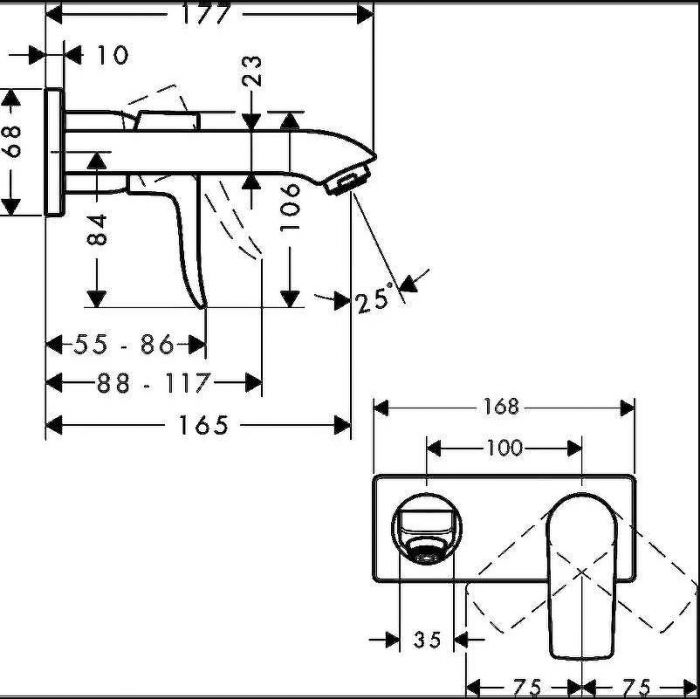 Смеситель для раковины Hansgrohe Metris 31085000 Хром