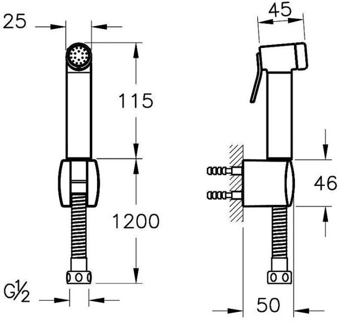 Гигиенический душ Vitra Hygienic A4574734 Никель брашированный
