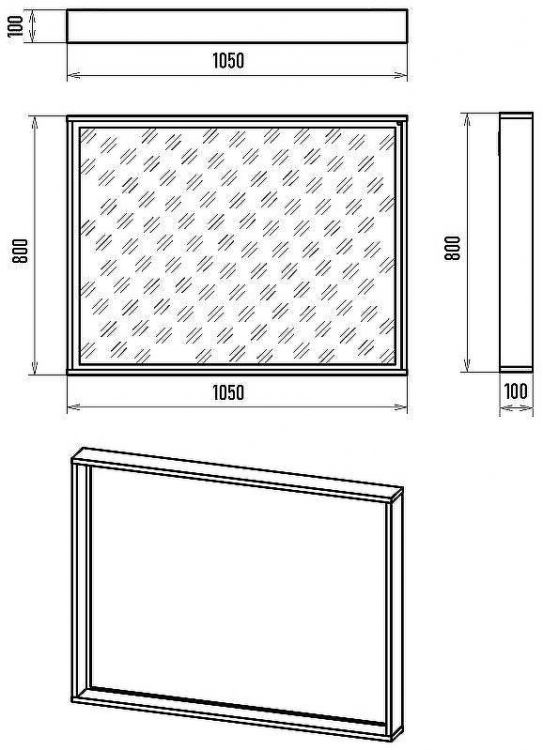 Зеркало Brevita Dallas 105 DAL-02105-074 с подсветкой Дуб Галифакс олово с сенсорным выключателем