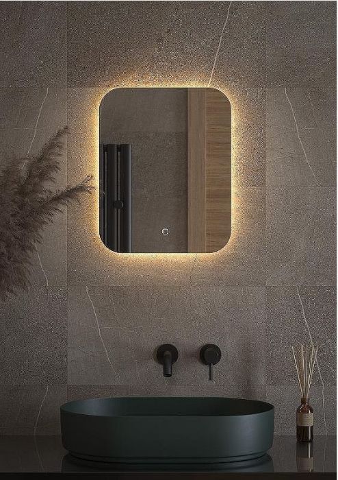 Зеркало Defesto Opti 40x50 DF 2811S с подсветкой 15W-3000К/Сенсорный выключатель/Теплый белый свет
