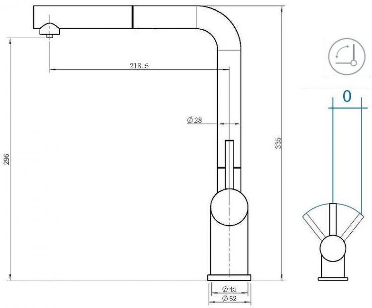 Смеситель для кухни Grandex Aqua Handy-P 9020961 цвет Золото