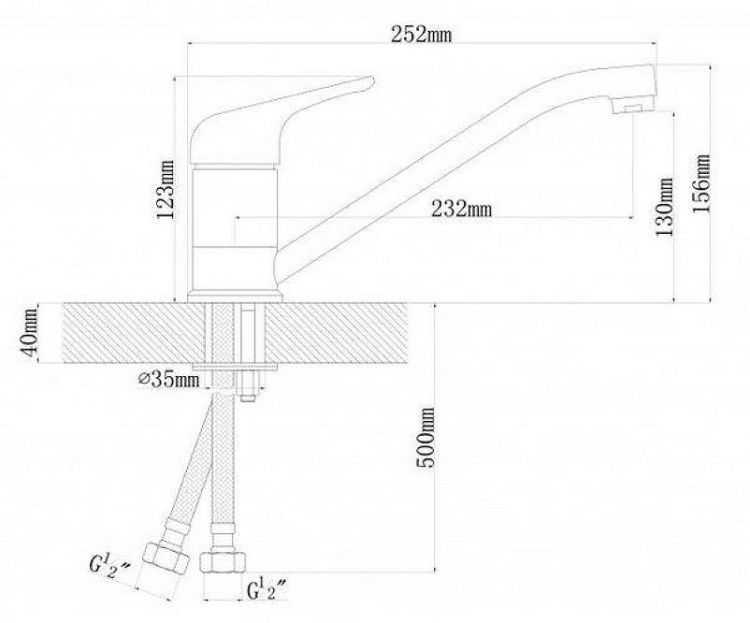 Смеситель для кухни Dr. Gans Нота 319.01l.1123.410 цвет Везувий