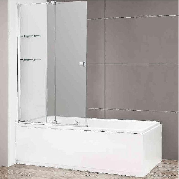 Шторка на ванну Cezares Stream 100 STREAM-VFS-11-100/150-C-Cr профиль Хром стекло прозрачное