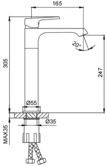 Смеситель для раковины Frap H71 F1071-2 Хром