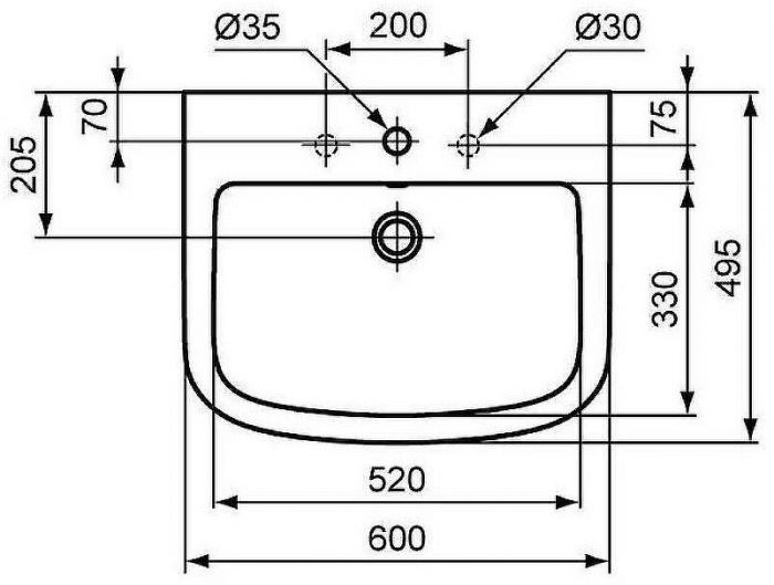 Раковина Ideal Standard Tempo 60 T056401 Euro White