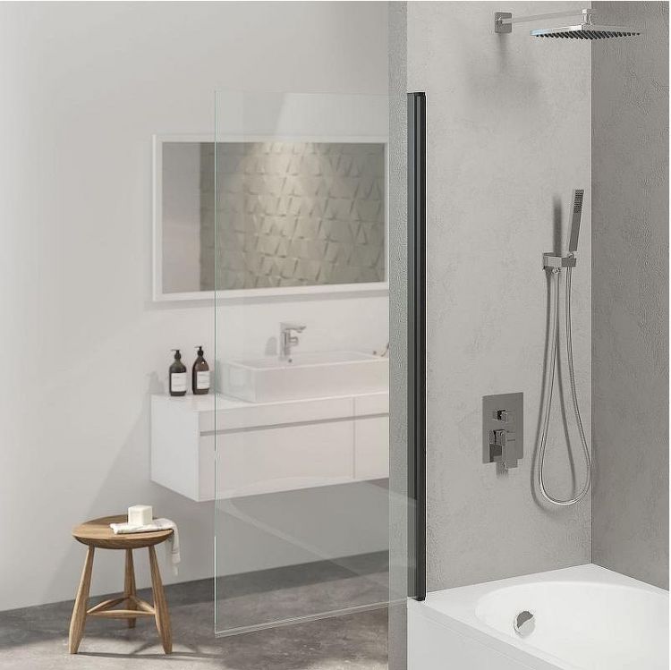 Шторка на ванну Berges River S Black 80х145 065011 профиль Черный матовый стекло прозрачное Шторка на ванну Berges River S Black 80х145 065011 профиль Черный матовый стекло прозрачное