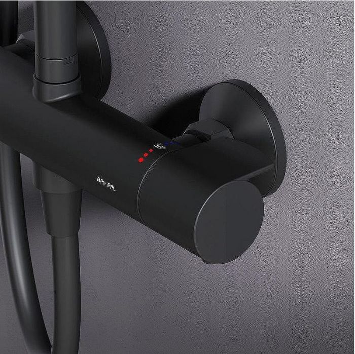 Душевая система AM.PM X-Joy F0785A422 с термостатом Черная матовая