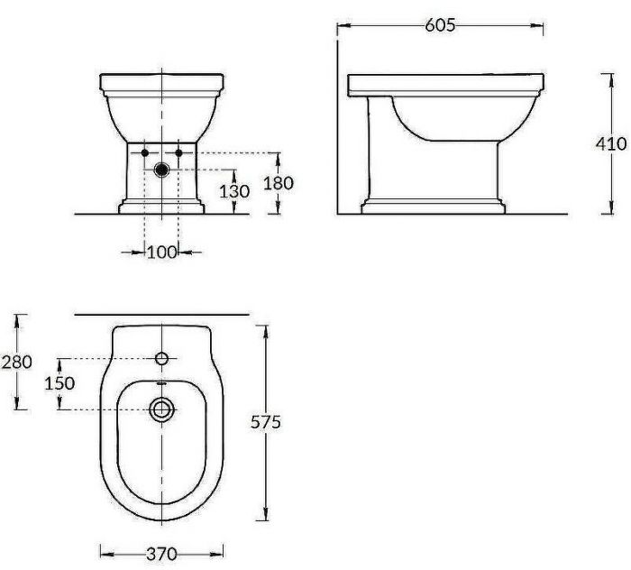 Биде Kerama Marazzi Pompei PO.bidet.01 Белое глянцевое