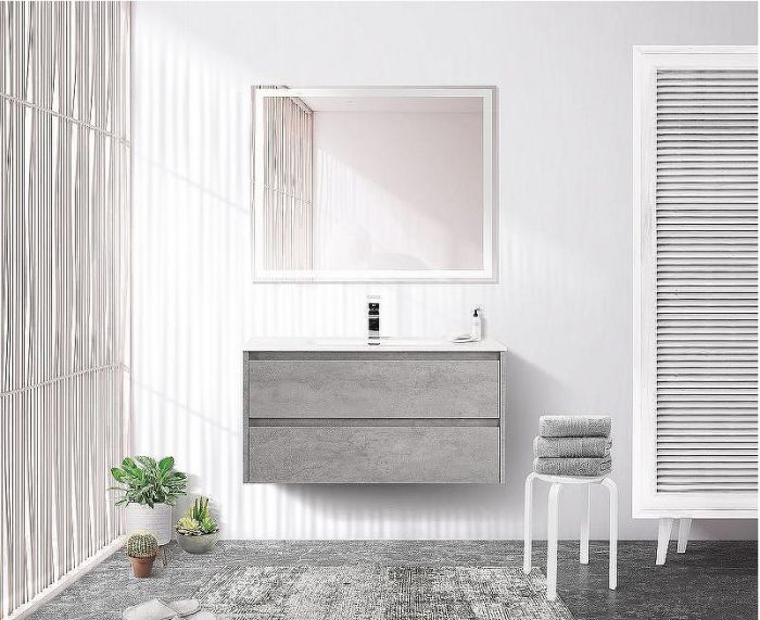 Тумба под раковину BelBagno Kraft 100 KRAFT-1000-2C-SO-CG подвесная Cemento Grigio