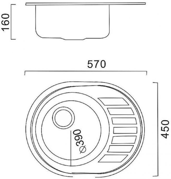 Кухонная мойка Haiba 57 HBS4557-06 Матовая сталь