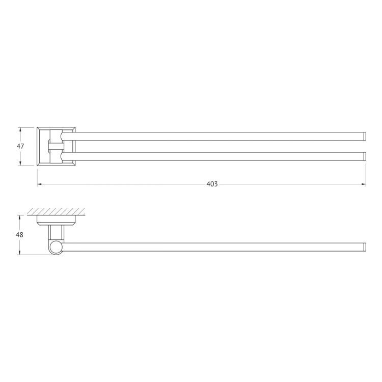 Держатель полотенец поворотный двойной 40 см 9931 Держатель полотенец поворотный двойной 40 см 9931