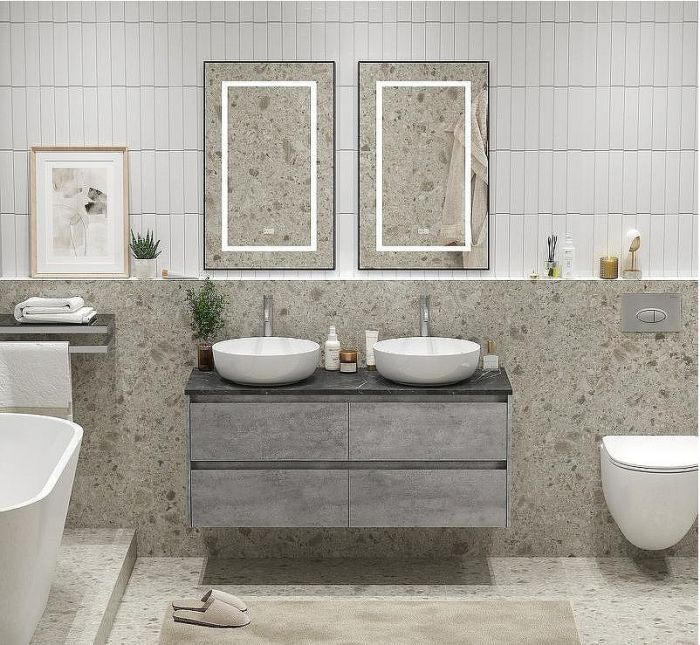 Тумба под раковину BelBagno Kraft 120 KRAFT-1200-4C-SO-2-CG подвесная Cemento Grigio