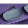 Умывальник CERAMICANOVA Element чаша накладная овальная (цвет Серо-Голубой Матовый) CN6049MHL
