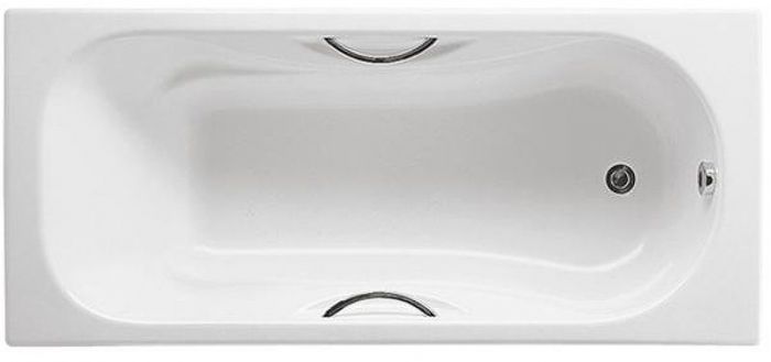 Чугунная ванна Roca Malibu 160x75 2310G000R с отверстиями для ручек с противоскользящим покрытием