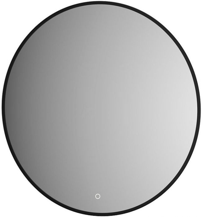 Зеркало Defesto Aura 70х70 DF 2994S с подсветкой 18W-3000K/Сенсорный выключатель/Теплый белый свет/Черная рама