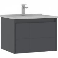 Тумба с раковиной Orka Likya 65 5002493 подвесная Антрацит матовый