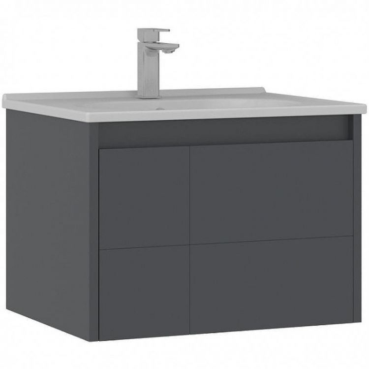 Тумба с раковиной Orka Likya 65 5002493 подвесная Антрацит матовый