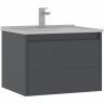 Тумба с раковиной Orka Likya 65 5002493 подвесная Антрацит матовый