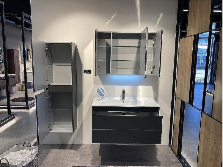 Тумба с раковиной Orka Likya 65 5002493 подвесная Антрацит матовый