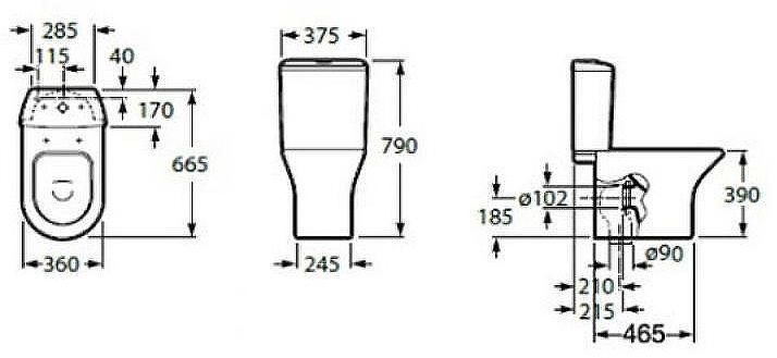 Унитаз компакт Roca Leon 342649000 без бачка и сиденья