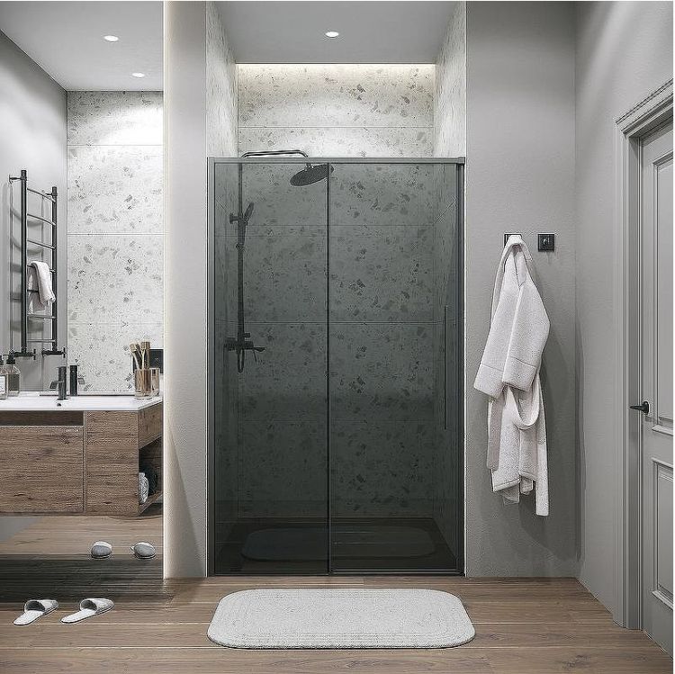 Душевая дверь Grossman Galaxy 110 100.K33.01.110.42.10 профиль Графит сатин стекло тонированное