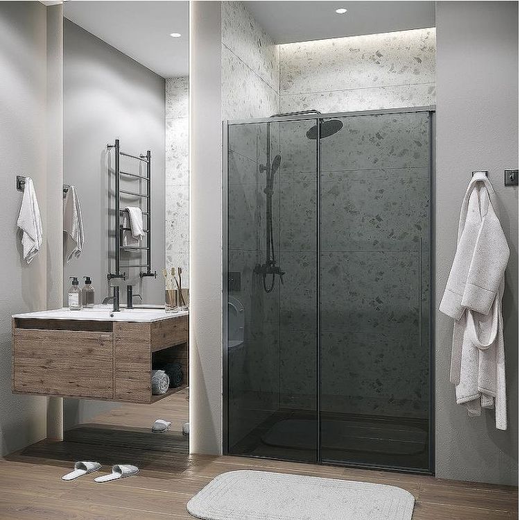 Душевая дверь Grossman Galaxy 110 100.K33.01.110.42.10 профиль Графит сатин стекло тонированное