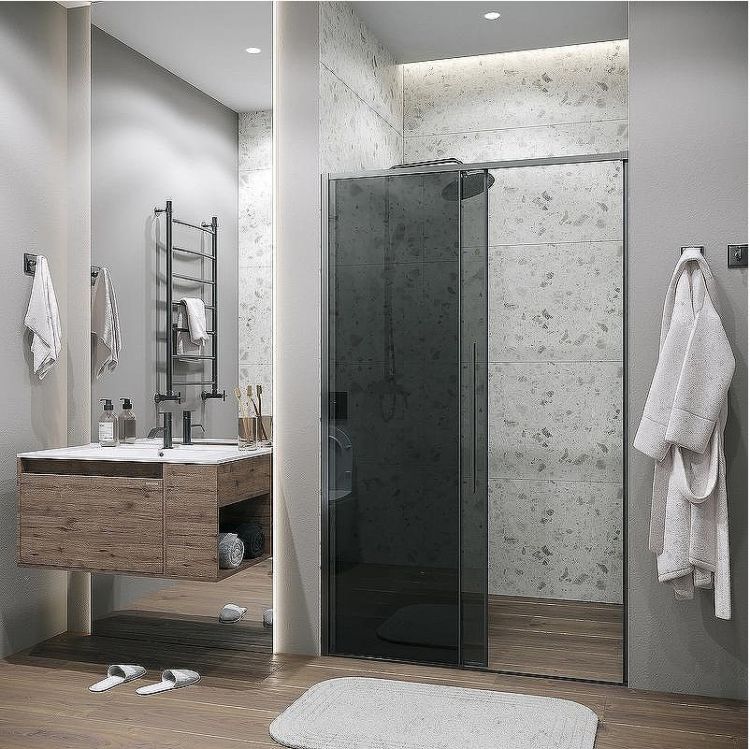 Душевая дверь Grossman Galaxy 110 100.K33.01.110.42.10 профиль Графит сатин стекло тонированное