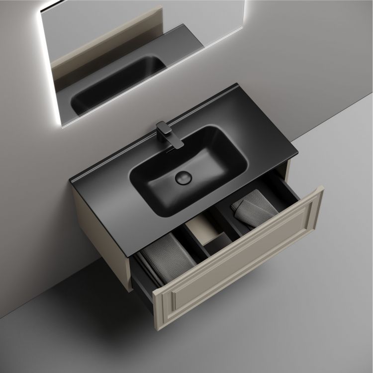 Тумба подвесная SANCOS Very 890х445х406, c одним ящиком оснащенным доводчиками, Beige Soft ,VR90CE