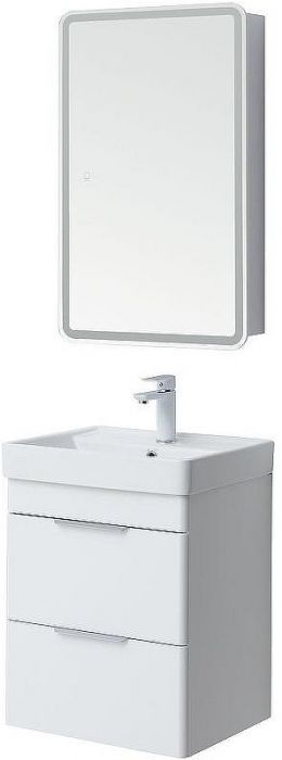 Тумба под раковину Aquanet Ирис new 50 310143 подвесная Белый глянец