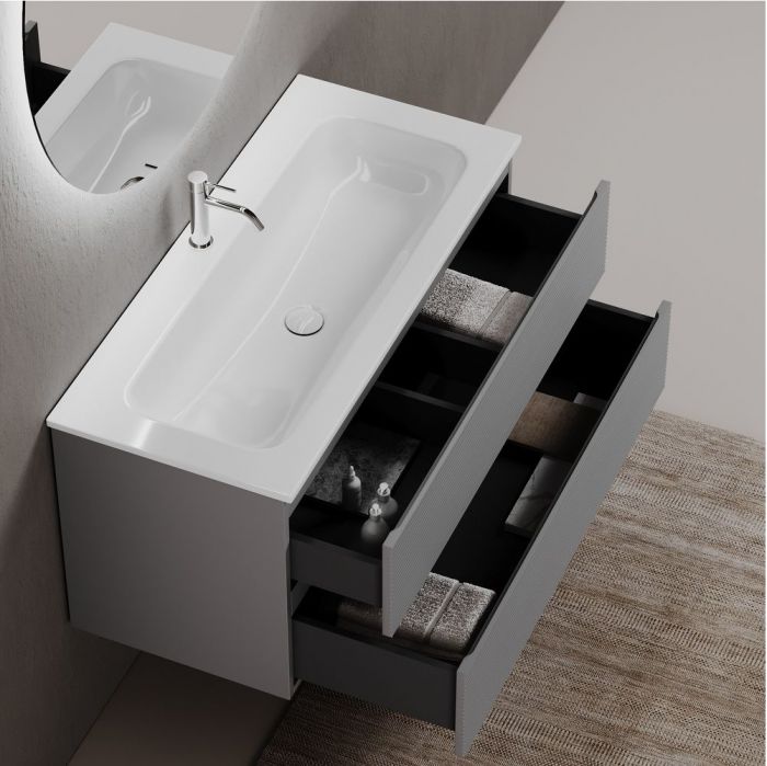 Тумба подвесная SANCOS под раковину Folk, Ergraut soft 995х445х500, FL100ES