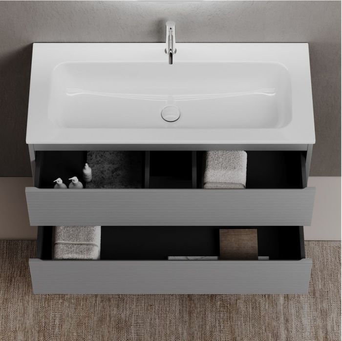 Тумба подвесная SANCOS под раковину Folk, Ergraut soft 995х445х500, FL100ES