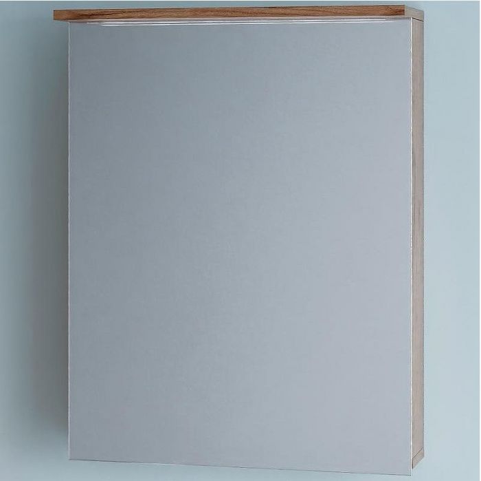 Зеркальный шкаф Бриклаер Кристалл 56 4627125417191 с подсветкой Дуб крафт табачный