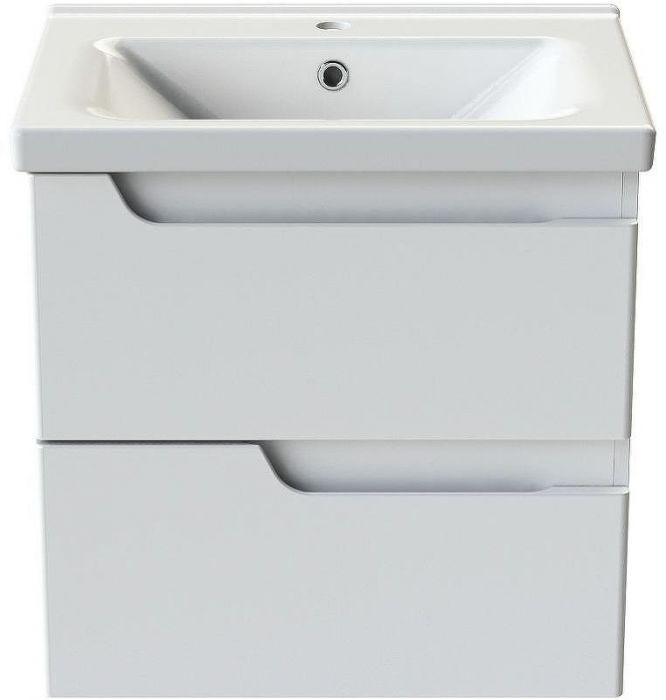 Тумба с раковиной Orange Topline-Milano 65 TP-M65-02+RA подвесная Белый глянец