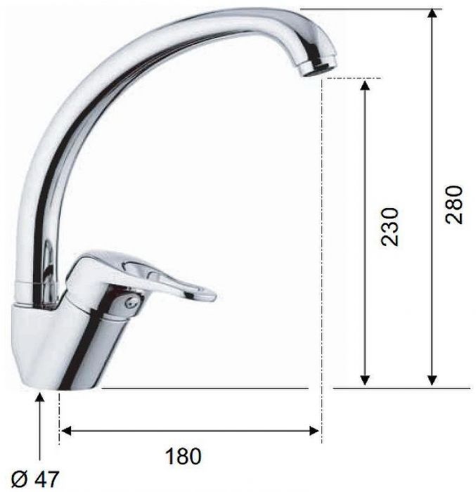 Смеситель для кухни Remer Kiss K42 Хром