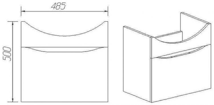 Тумба под раковину VIANT Рим 55 VRIM55ER-T1YP подвесная Белая