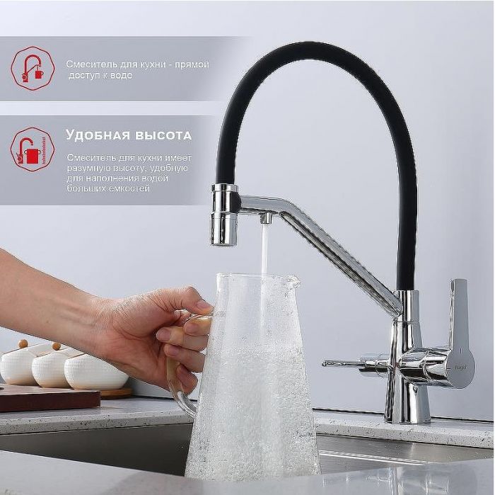 Смеситель для кухни Raglo R80.62 Хром Черный