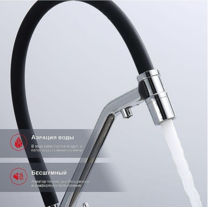 Смеситель для кухни Raglo R80.62 Хром Черный