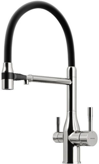 Смеситель для кухни Sancos Garda SC4009BN Никель брашированный Черный