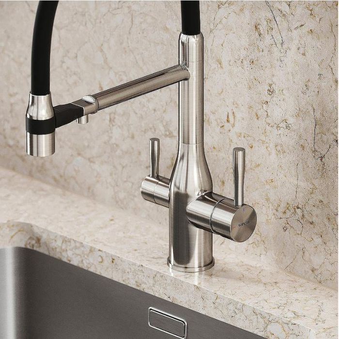 Смеситель для кухни Sancos Garda SC4009BN Никель брашированный Черный
