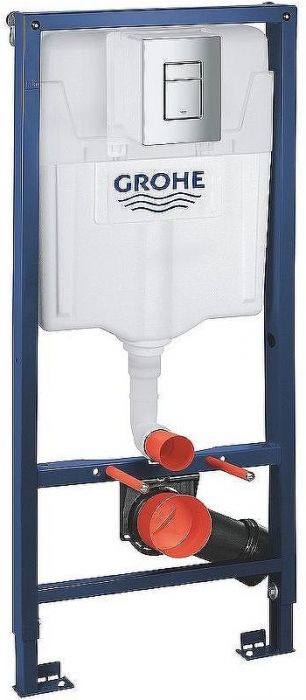 Комплект унитаза Roca Mateo 346200000+ZRU9302815 с инсталляцией Grohe Rapid SL 38772001 с сиденьем и клавишей смыва Хром