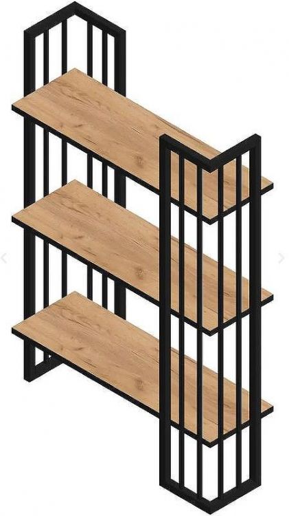 Стеллаж Sanflor Тетрис 1000 69 С20866 Дуб крафт золотой Черный муар