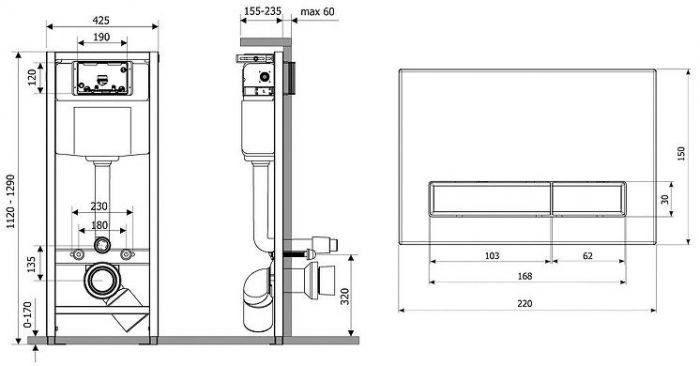 Инсталляция Lavinia Boho RelFix 77010002 для унитаза с клавишей смыва цвет Хром глянцевый