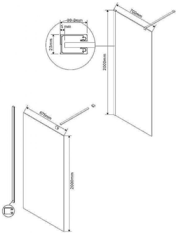 Душевая перегородка Vincea Walk-In 70 VSW-1H700CLGM профиль Вороненая сталь стекло прозрачное