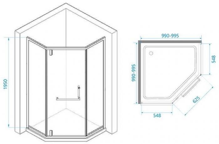 Душевой уголок RGW Hotel HO-084B 100х100 350608400-24 профиль Черный стекло матовое-сатинат